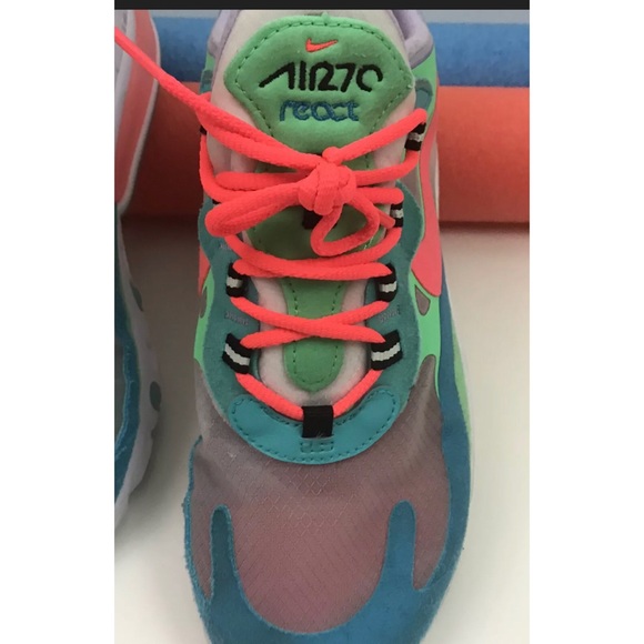 Nike Air Max 270 React Electro Green Crimson 6.5 - Picture 4 of 11